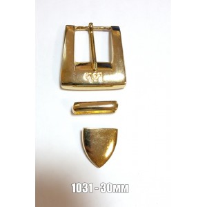 Пряжка тройник 1031 (пряжка + шлевка + наконечник) золото
